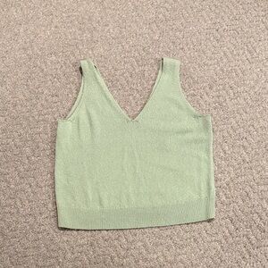 Rails Sage Green V neck knit tank top